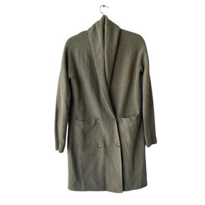 J. Crew Double Breasted Cardigan Sweater Coat Green Pocket Oversized Women’s XS